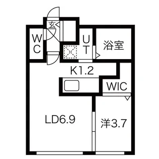 北海道札幌市西区発寒三条6【マンション】の間取り