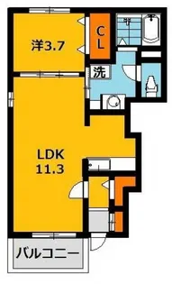 ラフレシールB【1階】の間取り