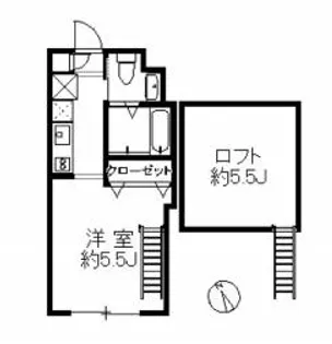 東京都目黒区上目黒4【アパート】の間取り