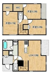 神奈川県川崎市多摩区宿河原2【一戸建】の間取り
