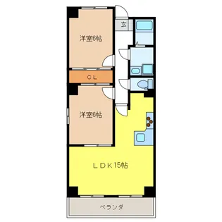 岐阜県岐阜市鏡島精華3【マンション】の間取り