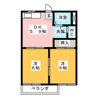 ミュゲー 一番館【1階】の間取り