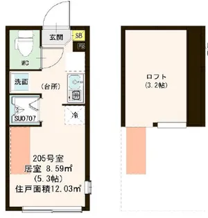 LEDミラージュF【2階】の間取り