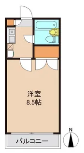 ジュネス市川【4階】の間取り