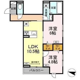 セレスティア西綾瀬【3階】の間取り