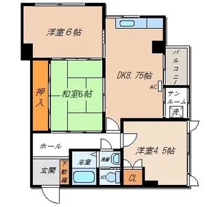 シャトー安野屋【3階】の間取り