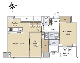 シティタワー天王寺【20階】の間取り