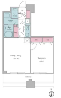 レジディア西麻布【4階】の間取り