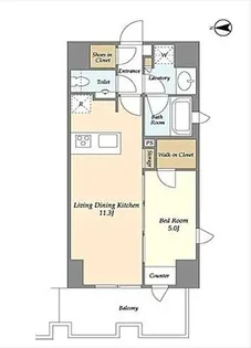 リバーレ麻布十番【6階】の間取り