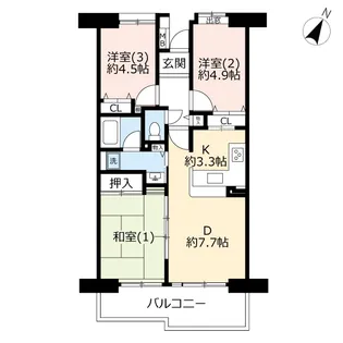 UR鶴ヶ丘【2階】の間取り