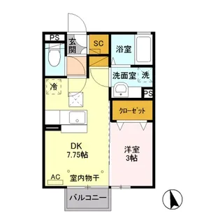 D-ROOM フローラルF102【1階】の間取り