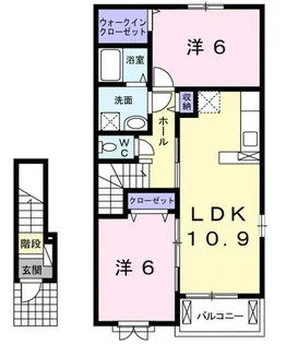 シャルムB【2階】の間取り