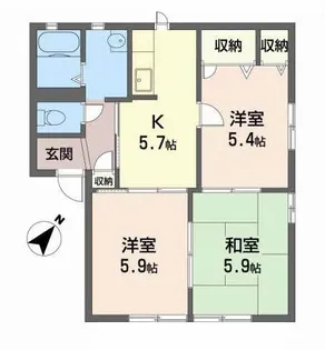 サンセントラルC【1階】の間取り