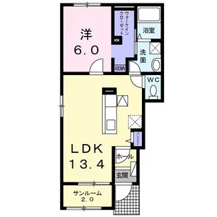 フローラ 悠【1階】の間取り