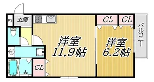フジパレス園田【3階】の間取り