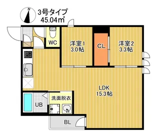 REGALEST サンメゾン箱崎【3階】の間取り