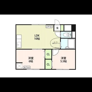 リベルナ三郷【2階】の間取り