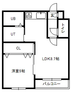 グランディール南五条【1階】の間取り