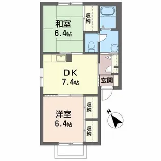 タウンコート下長D【1階】の間取り