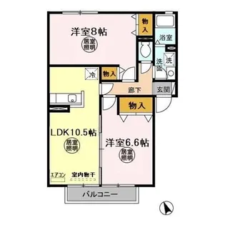 ロイヤルスクエア A【2階】の間取り