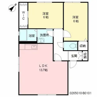 カーサ新宮 B棟【1階】の間取り