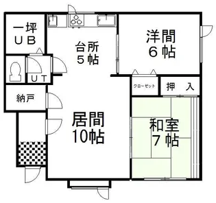 ハイツ田代愛国【1階】の間取り