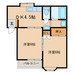 メゾンベルフォーレII【1階】の間取り