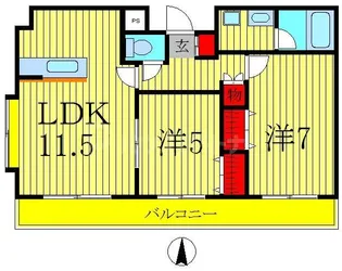 ヴェルテけやき坂通り【1階】の間取り