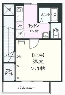 タウンフィールド B棟【2階】の間取り