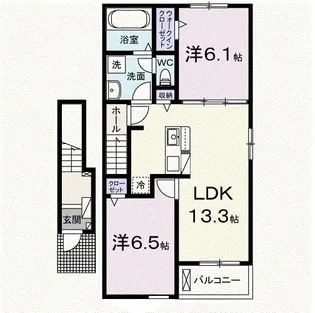 ベーゼン高洲二番館【2階】の間取り