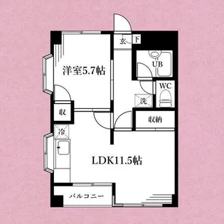 ハイツアーデル【2階】の間取り