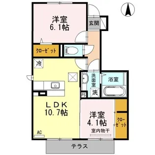 シャンテ・ラーク【1階】の間取り