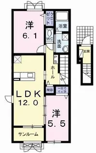 ジェルメけやきA【2階】の間取り