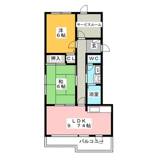 ホワイトハイツ東館【2階】の間取り