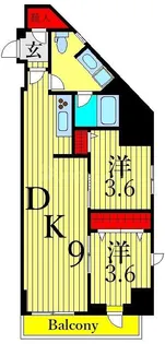 ティモーネ浅草リーヴァ【3階】の間取り