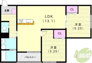 プライム神戸垂水【2階】の間取り