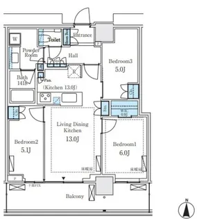 パークシティ中野ザタワーエアーズ【13階】の間取り