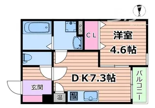 クレアール岸部【1階】の間取り