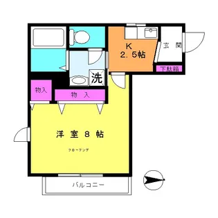 ジュネス長津田B【2階】の間取り
