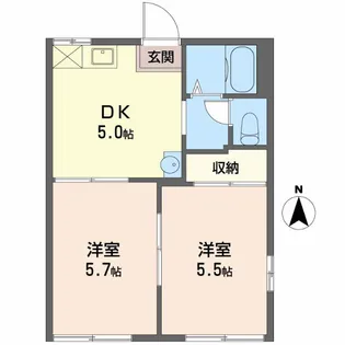 コーポツルミ【1階】の間取り