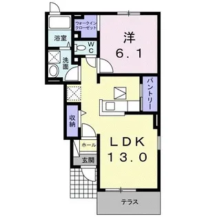 ドマーニ三隈A【1階】の間取り