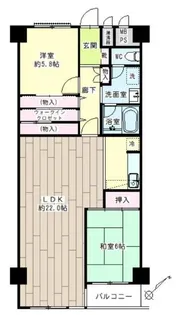 東寺尾ハイツA棟【5階】の間取り