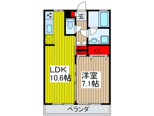 クレ-ル三鈴【2階】の間取り