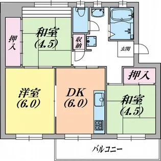 鈴蘭台第3団地3号棟【1階】の間取り