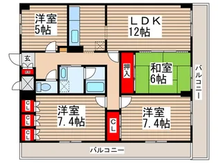 ヒルフォレスト南流山【4階】の間取り