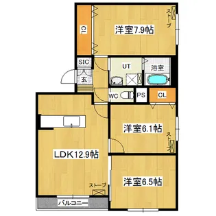 シャトレーゼ【1階】の間取り