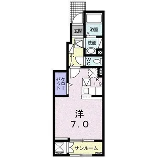 ピアチェーレ 六本松【1階】の間取り