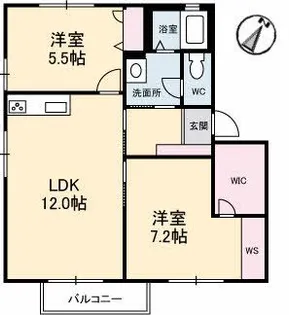 クレール山ノ代 B棟【2階】の間取り