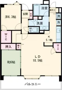レクセルマンション三鷹の森【6階】の間取り