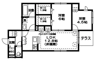 ルーチェ山王【1階】の間取り